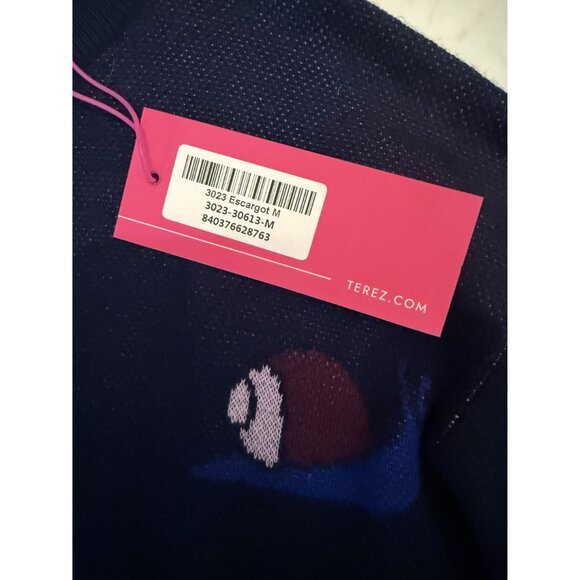 Terez Sweater with Escargot Blue Women's Size Medium NEW $325 [jb] - Picture 9 of 10